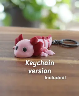 Articulating Axolotl - Articulating fidget Axolotl - Ludo 3D Printed Flexy Fidget Toy 3d model