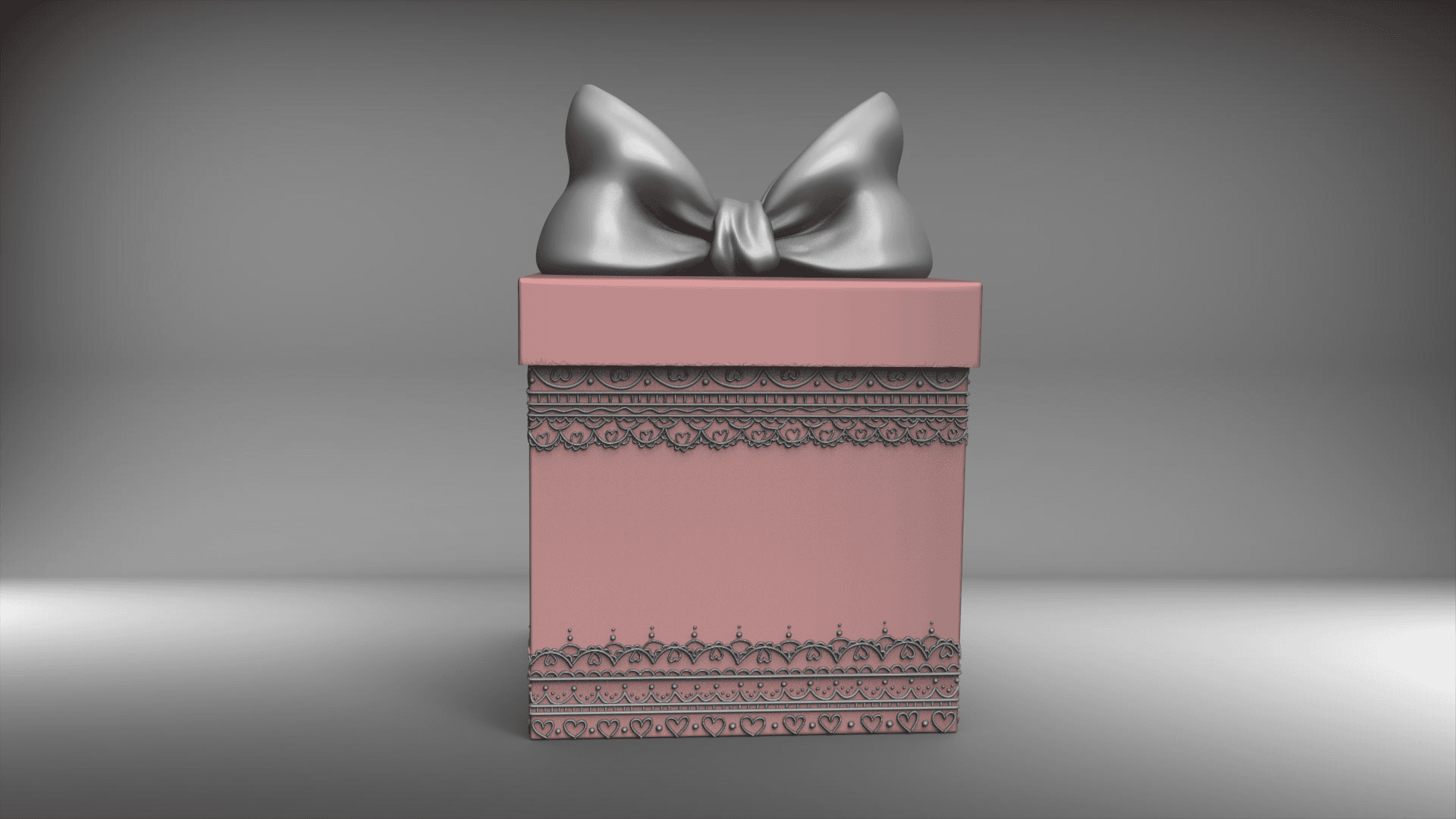 Lace Gift Box (2) 3d model