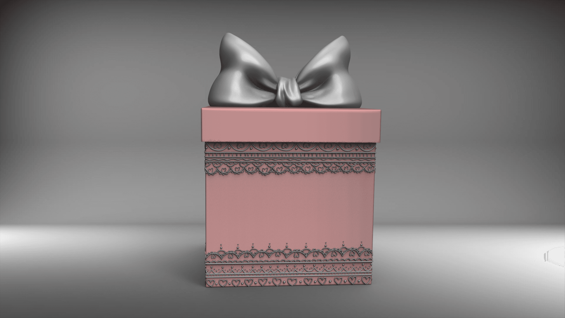 Lace Gift Box (2) 3d model