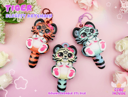 Scruffy Tiger | Flexi Keychain 3d model