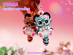 Scruffy Tiger | Flexi Keychain 3d model