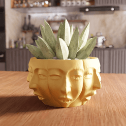 Surrealist Multi Face Overlapping Planter 3d model