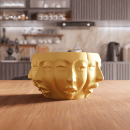 Surrealist Multi Face Overlapping Planter 3d model