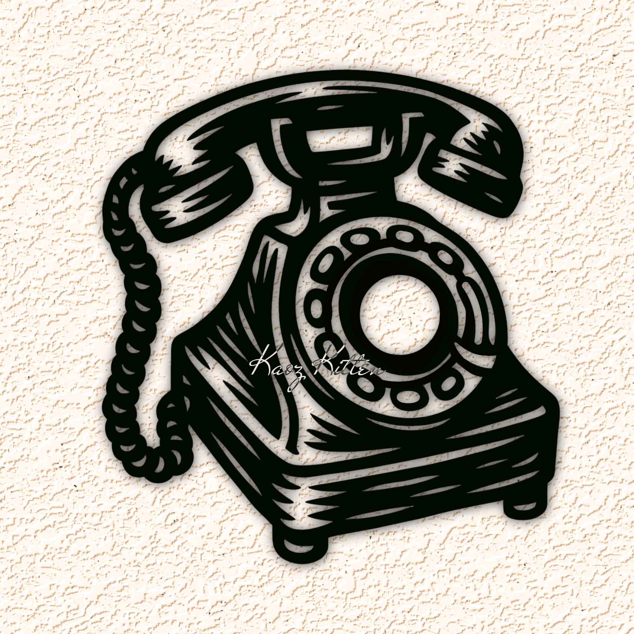retro dial telephone wall art home decor 3d model