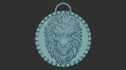 Lion's Head Pendant 3d model