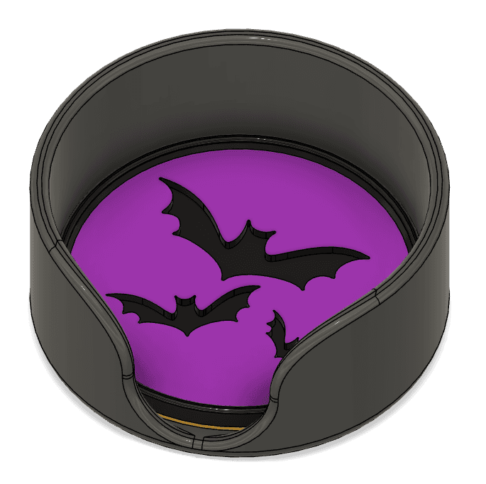 Flying Bats Halloween Coaster Set 3d model