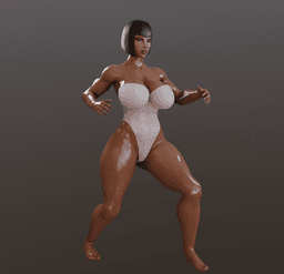 Sexy Muscular Wrestler v2 3d model