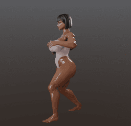 Sexy Muscular Wrestler v2 3d model