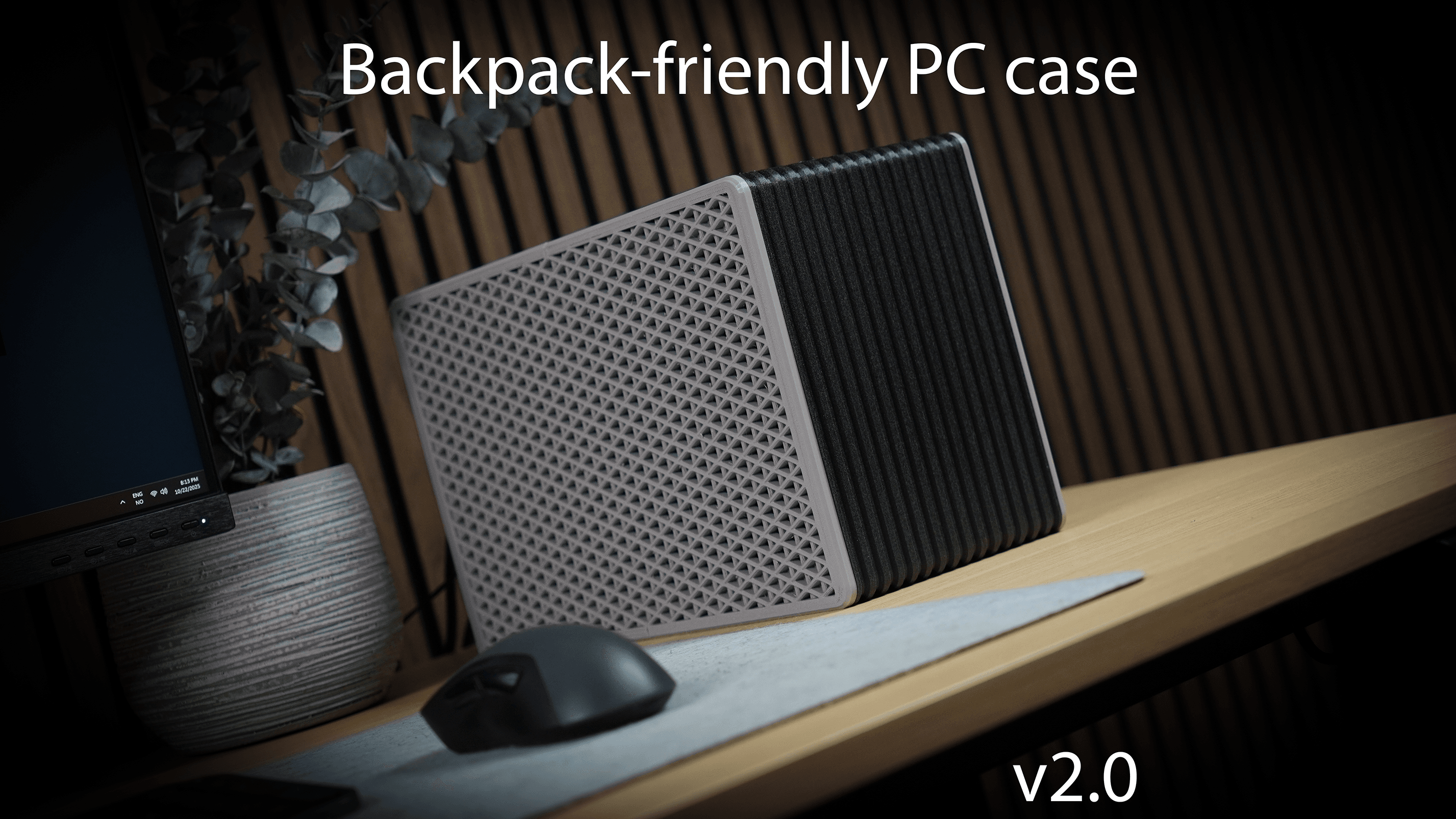 Backpack-friendly PC case v2.0 3d model