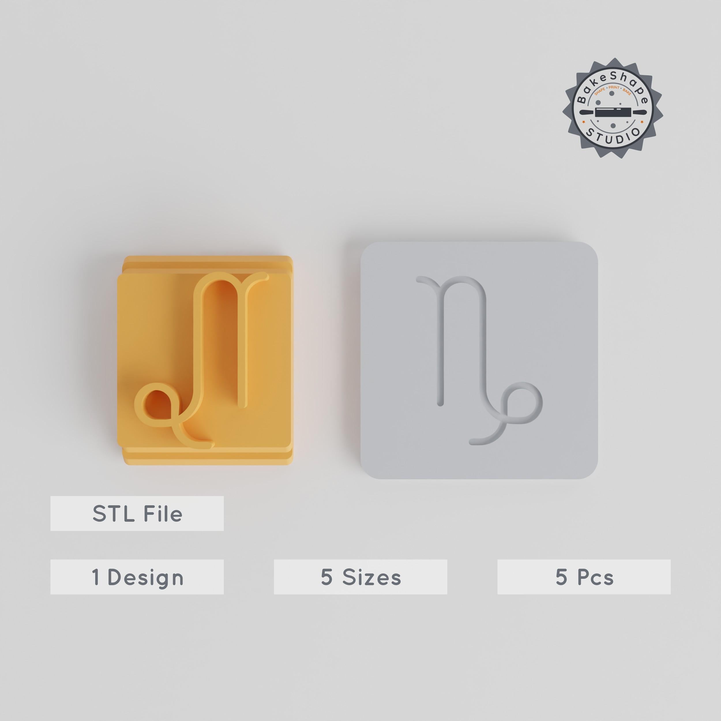 Capricorn Zodiac Stamp Tile Set, 5 Sizes, Perfect for Clay & Fondant PRODUCT_2551 3d model
