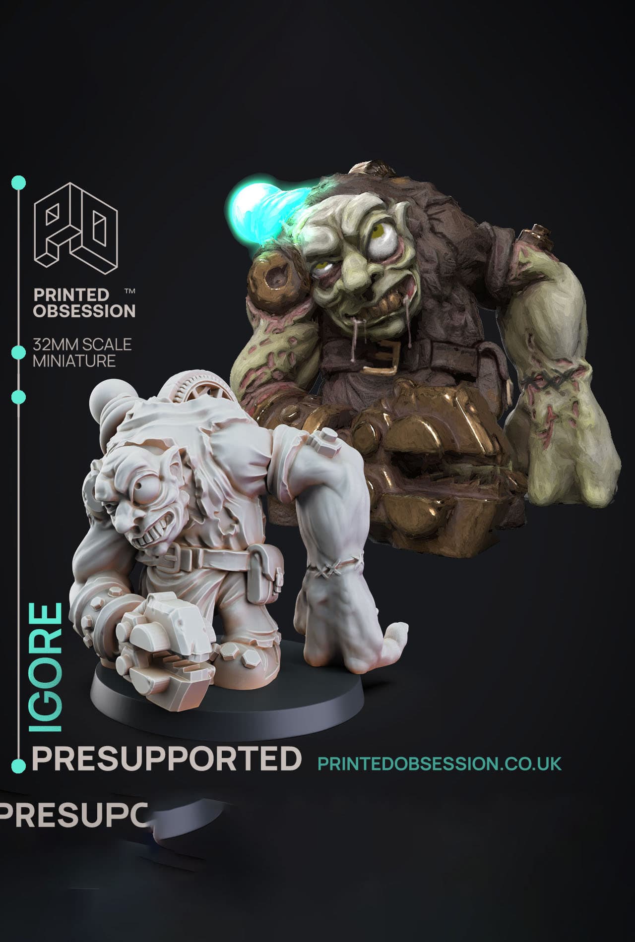 Igor - Dr Frankensteins Monster - PRESUPPORTED - Illustrated and Stats - 32mm scale 3d model