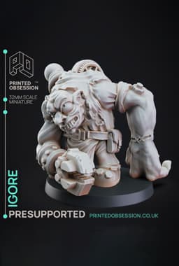 Igor - Dr Frankensteins Monster - PRESUPPORTED - Illustrated and Stats - 32mm scale 3d model