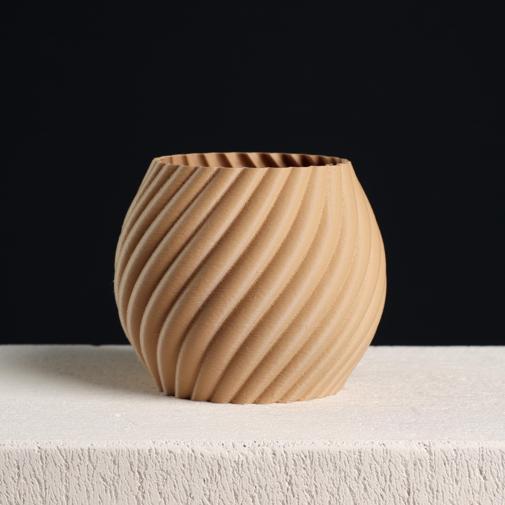  Swirl Sphere Plant Pot, Vase Mode & Shelled  3d model