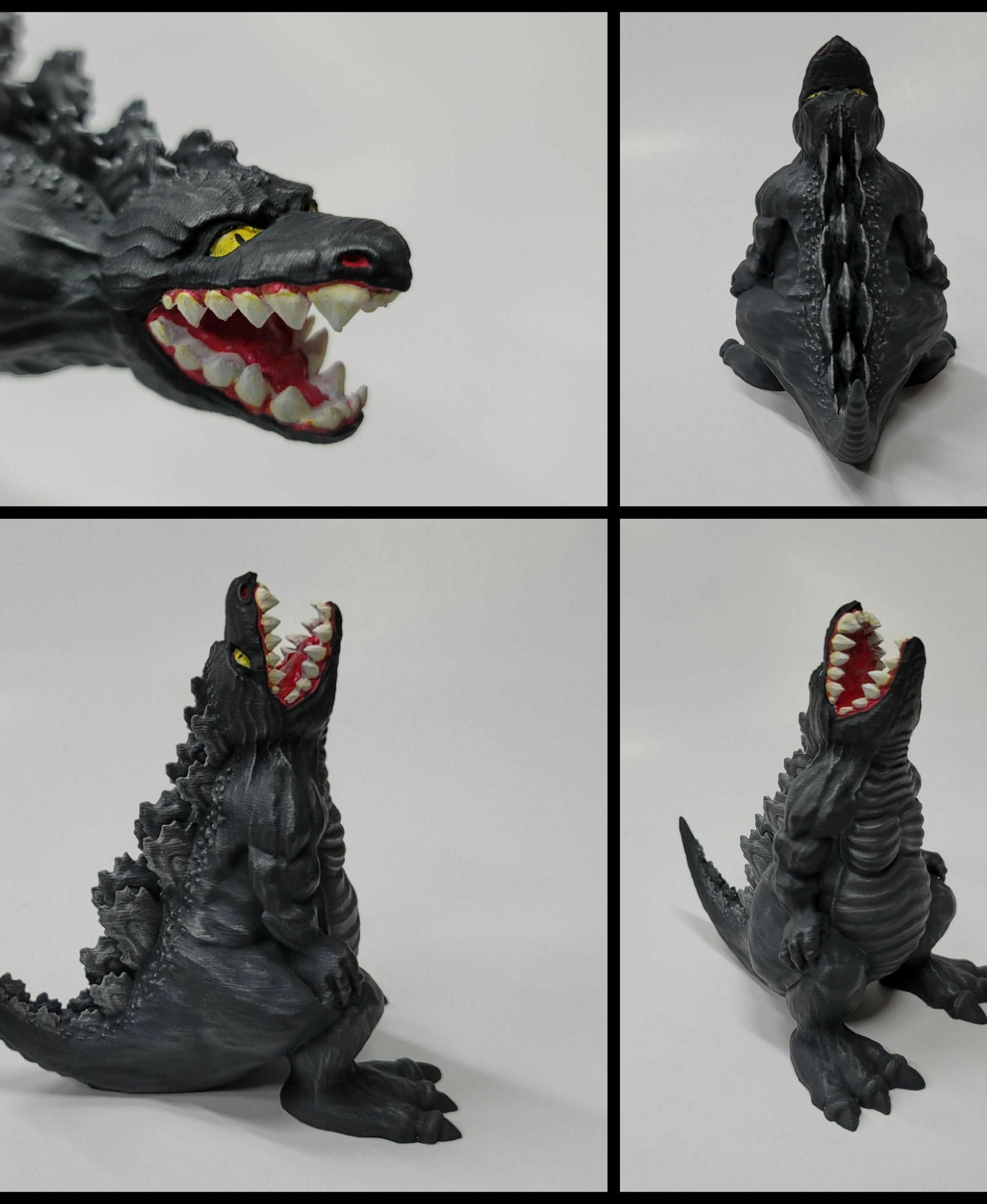 Chubby Godzilla Coin Bank and  Godzilla and Reptar Figures 3d model