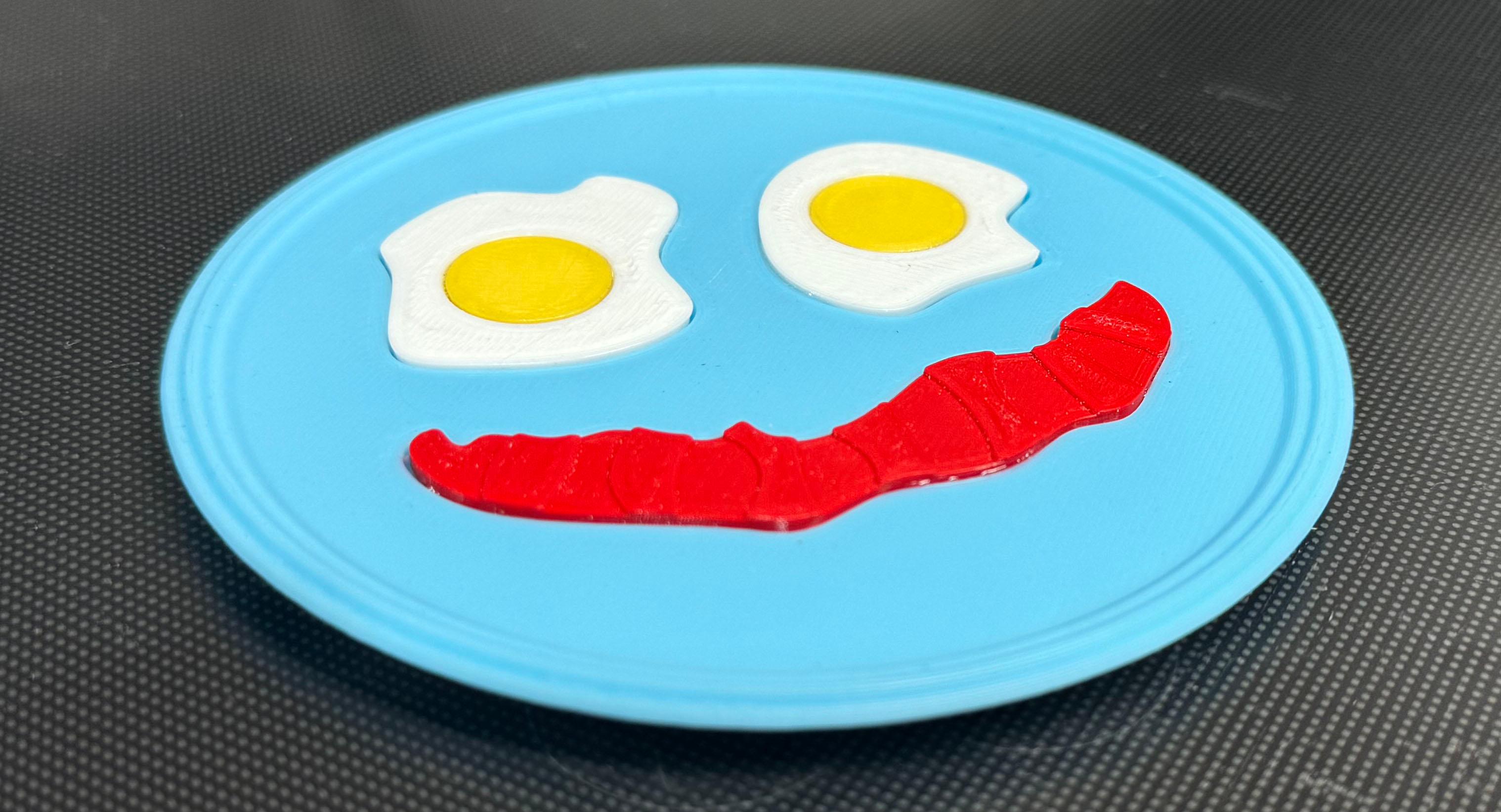 Smiley Face Breakfast Coaster 3d model