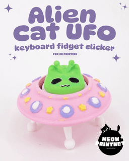 Alien Cat UFO Keyboard Fidget Clicker 3d model
