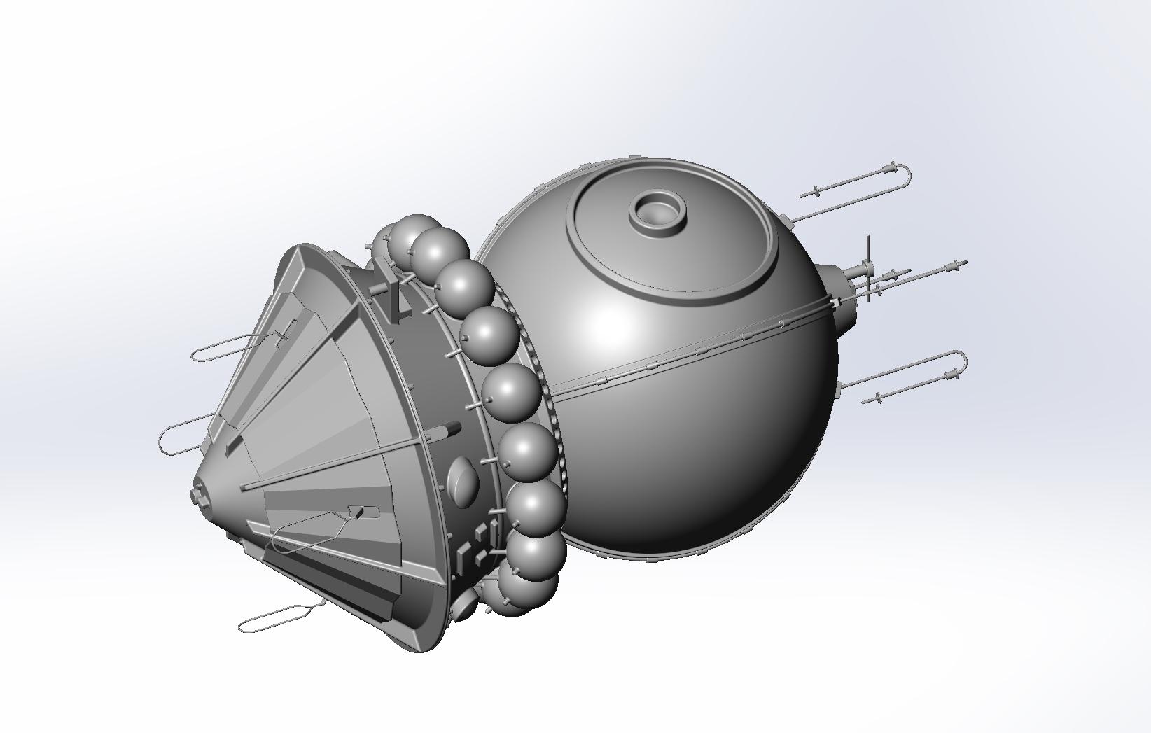 Basic Vostok 1 Vostok 3KA Space Capsule Printable Model 3d model