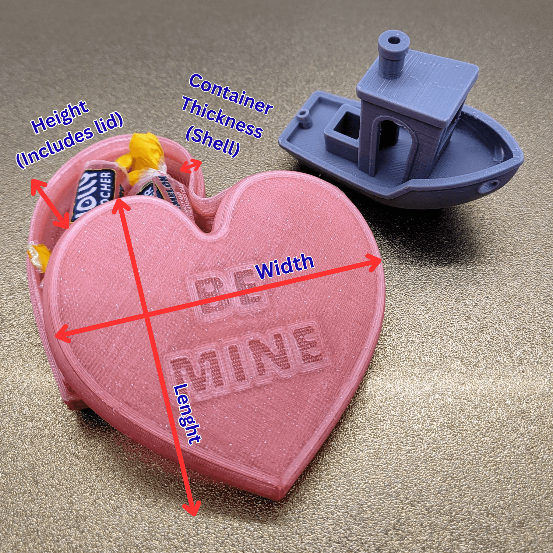 Custom Text Heart Box Generator 3d model