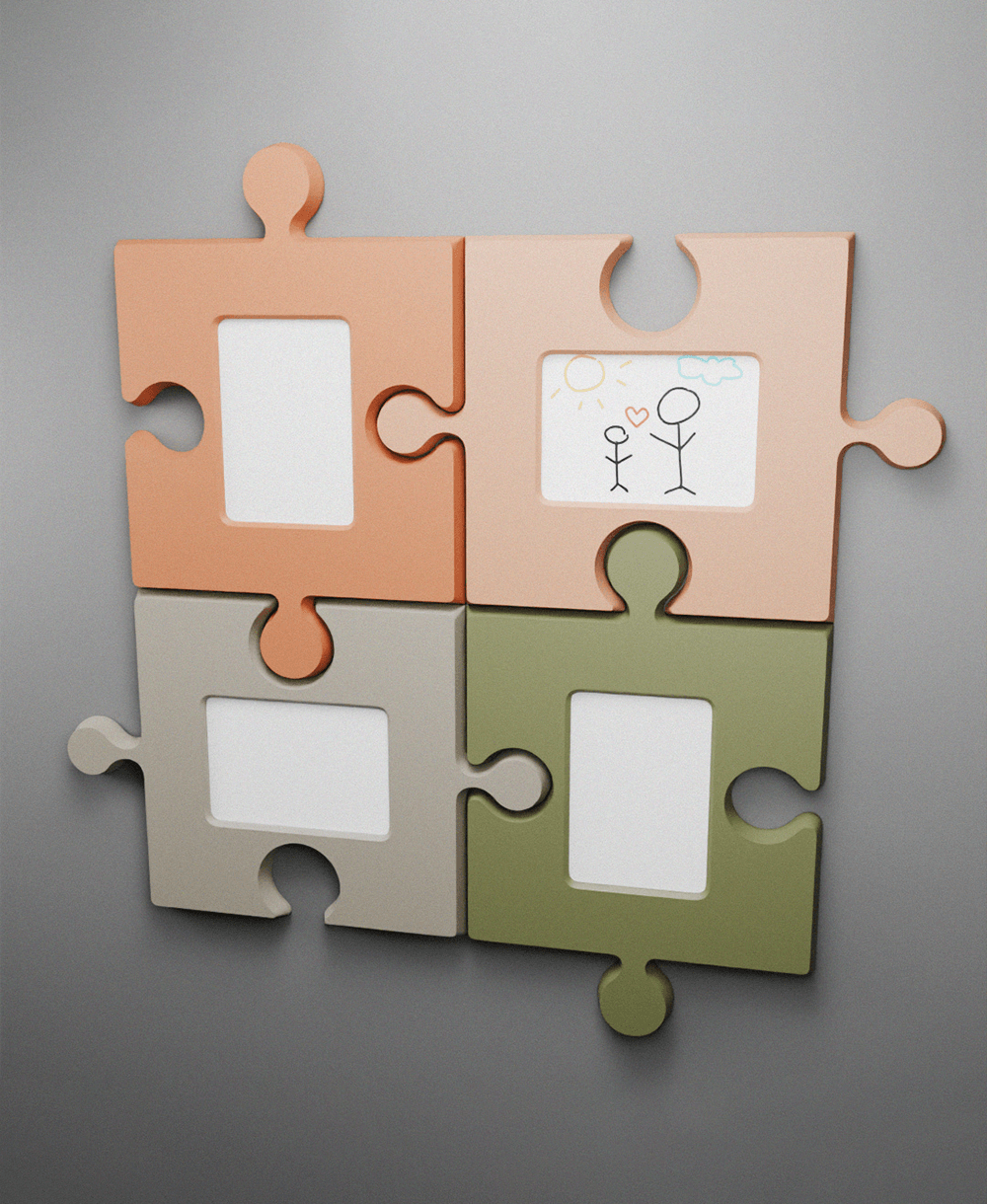 Puzzle Wall Picture Frames 3d model