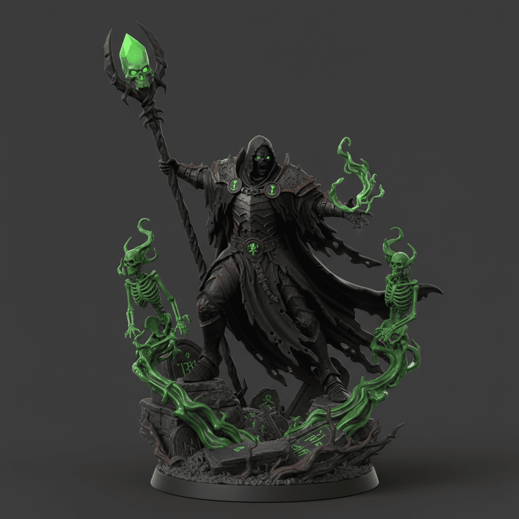 Undead Necromancer Skeletal Spirit Summoner Premium STL 3d model