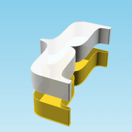 MEDIUM LEFT CURLY BRACKET ORNAMENT, nestable box (v1) 3d model