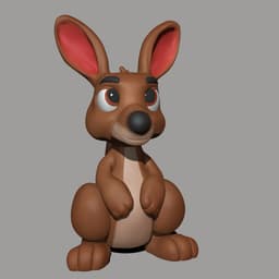cartoon kangaroo 3d model