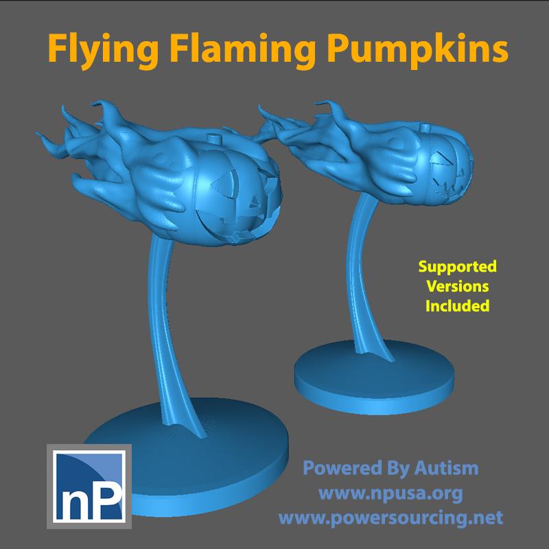 Flying Flaming Pumpkins 3d model