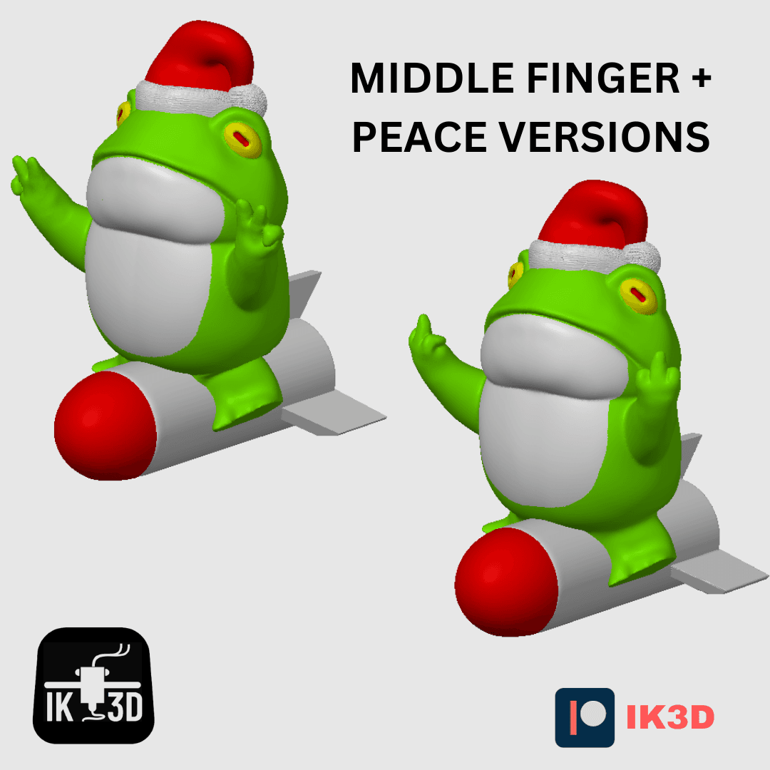 Middle Finger / Peace Missile-Toad Frog With Butt / 3MF Included 3d model