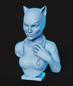Catwoman Bust STL | Fan Art 3D Print | Comic Villain 3d model