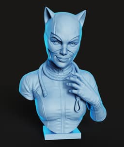 Catwoman Bust STL | Fan Art 3D Print | Comic Villain 3d model
