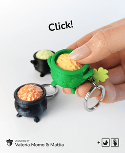 St. Patrick's Day Pot Gold Clicker Keychain! Fun Toy Clicky 3d model