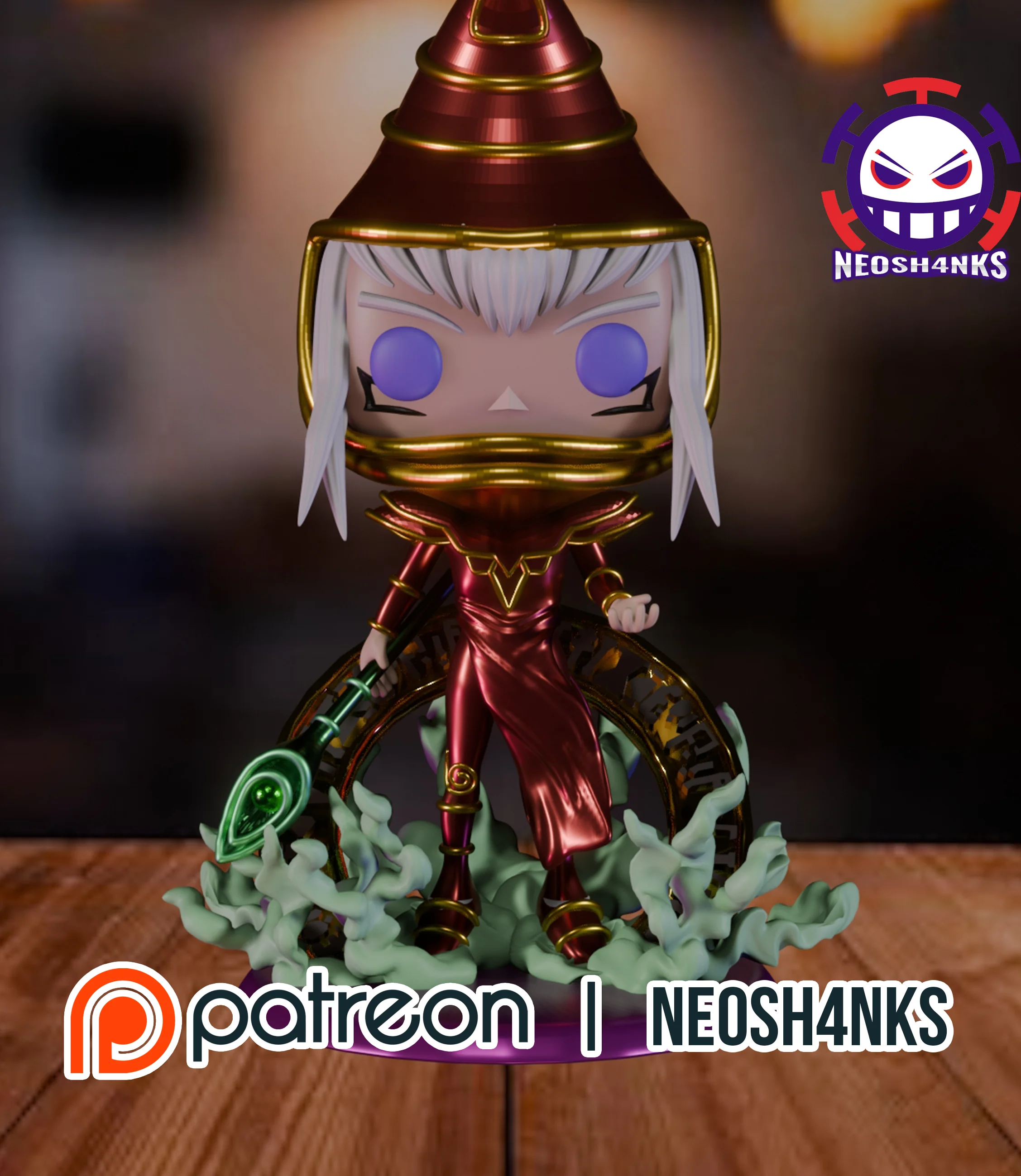 Dark Magician Arkana Funko style 3d model