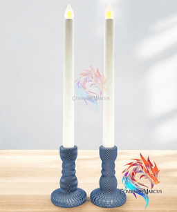 Modern led candle holder 2 set of 2 / no supports / 3mf included 3d model
