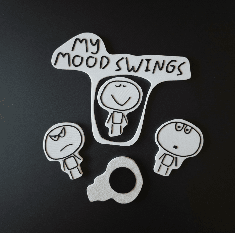 Mood Swings Magnet Set - 4 Piece Collection (Support-Free) 3d model