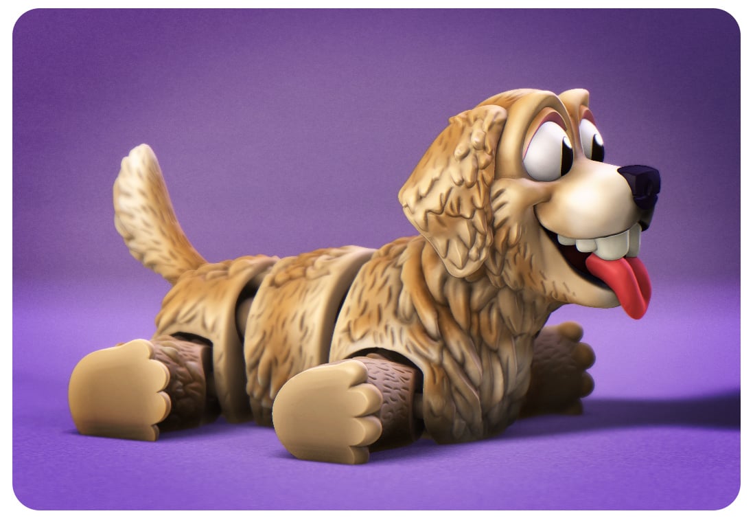 Happy Dogs Golden Retriever 3d model