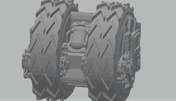 FHW:Double mono wheel Prototype carrier v1 simple print 3d model