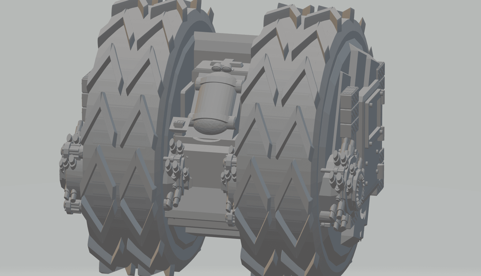 FHW:Double mono wheel Prototype carrier v1 simple print 3d model