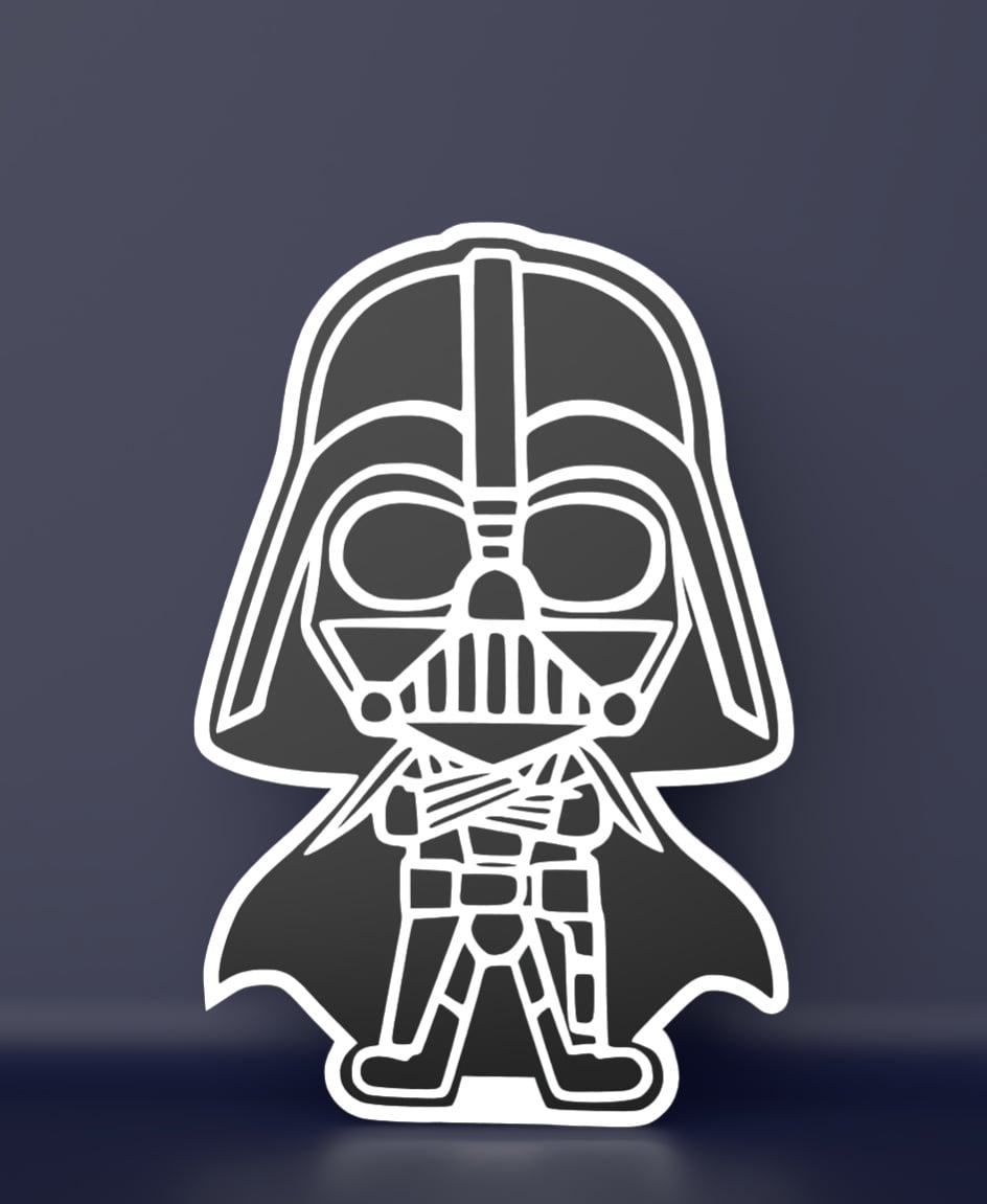 Chibi Darth Vader - LED strip compatible 3d model