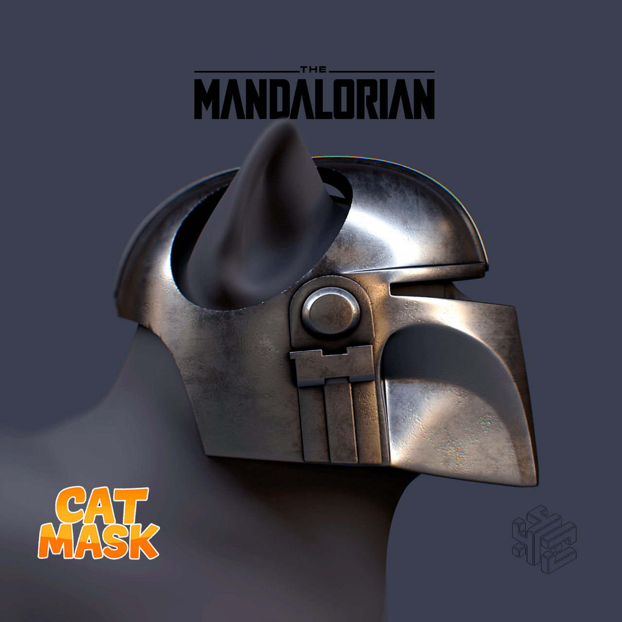 Mandalorian Cat Helmet 3d model