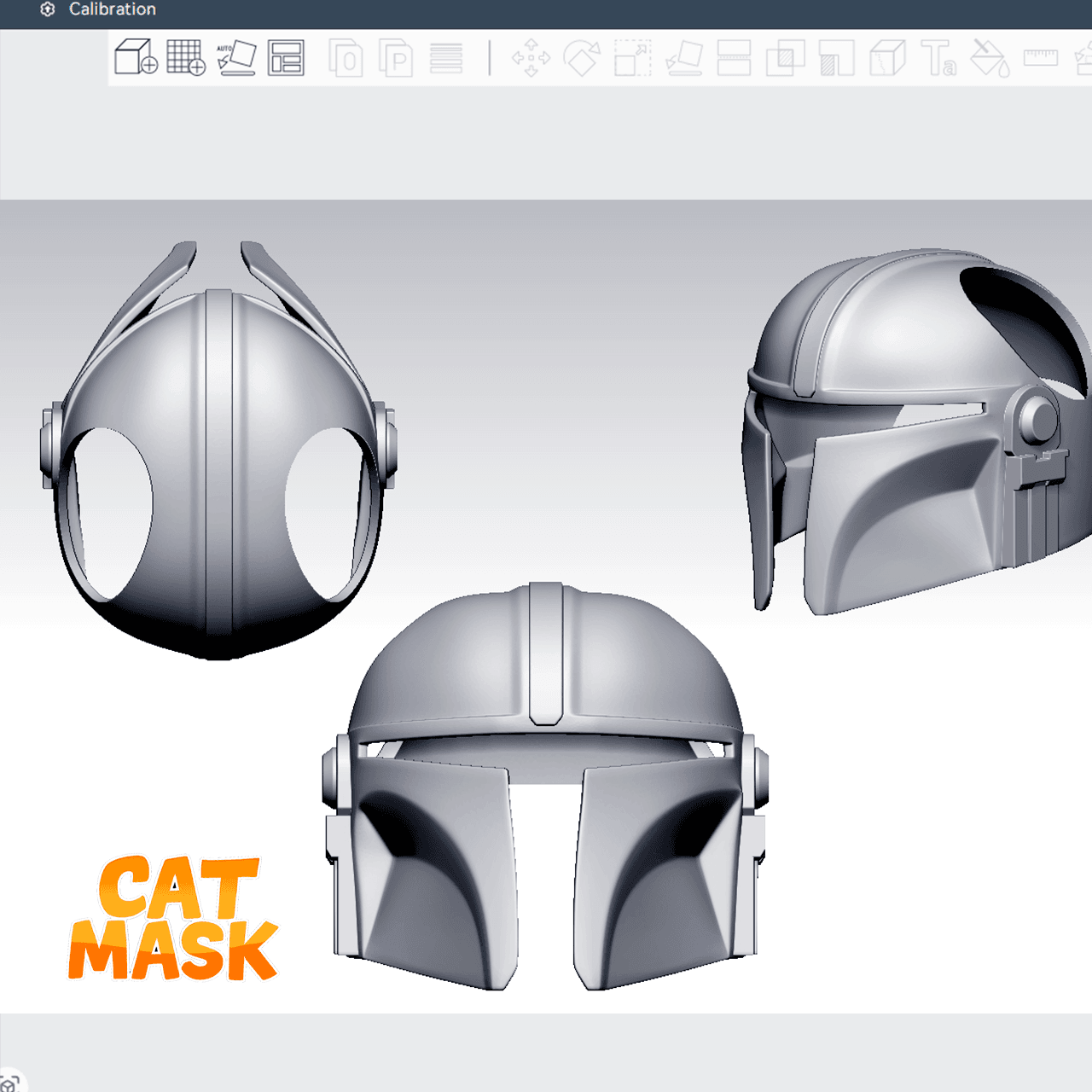 Mandalorian Cat Helmet 3d model