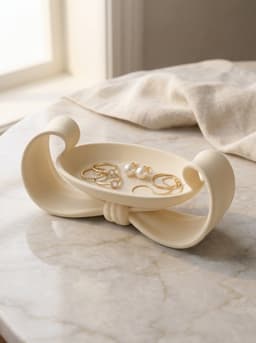 Symmetric Bow Jewelry Tray - Sculptural Ribbon Catchall & Elegant Vanity Organizer 3d model