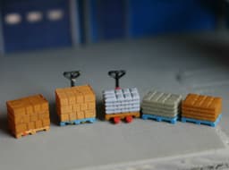 N Scale Pallets Freight Boxes Bags (38pc) 3d model