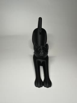 Stretching Cat – Minimal Black Cat Statue 3d model