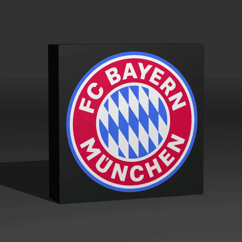 LED Illuminated Bayern Munich Crest Plaque - Easy 3D Print Model (3MF) 3d model