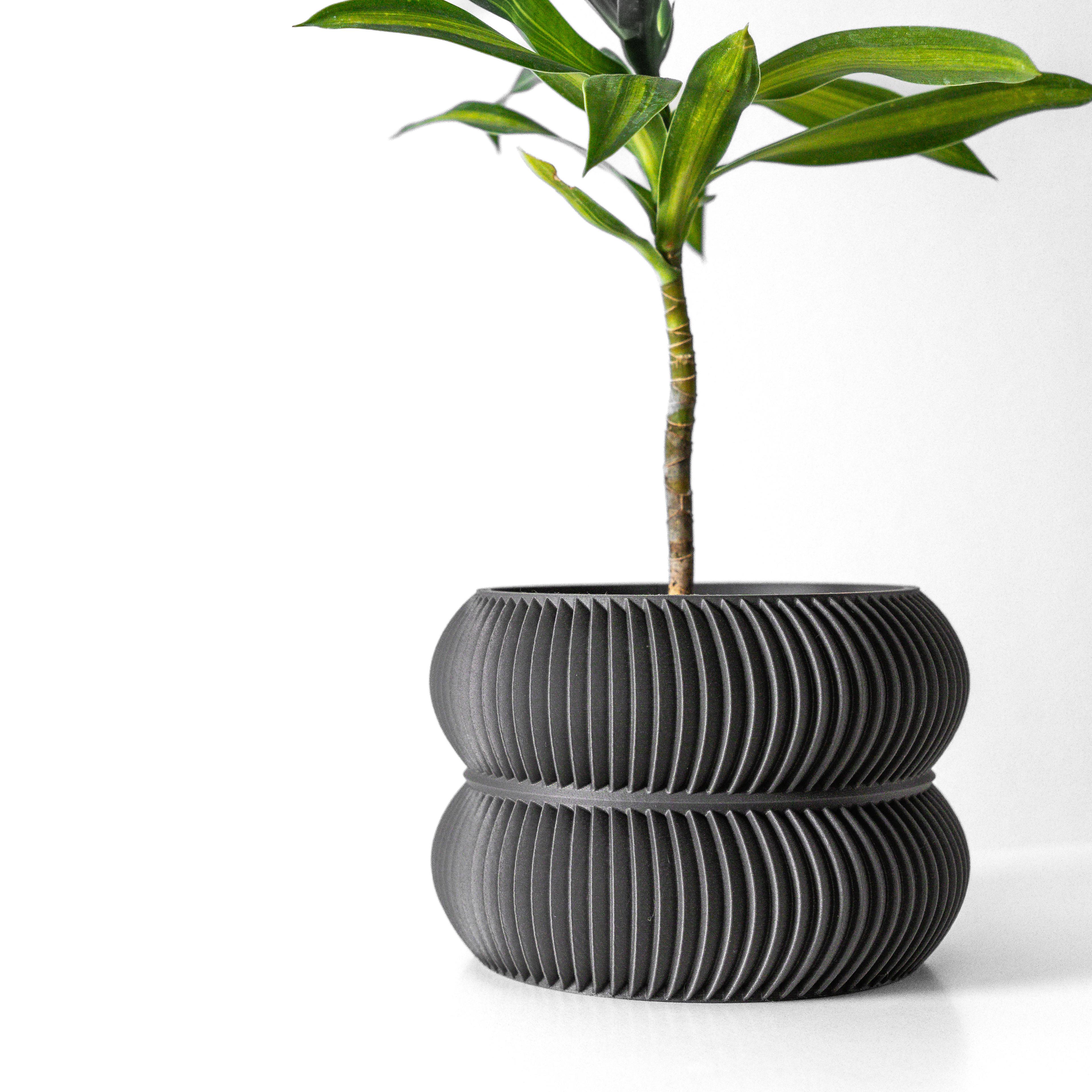 The Miko Planter Pot with Drainage Tray & Stand: Modern and Unique Home Decor for Plants 3d model