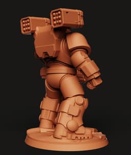 Heavy Armor Space Soldier | Sci-Fi Warrior Miniature | Shoulder Missile Mech 3d model