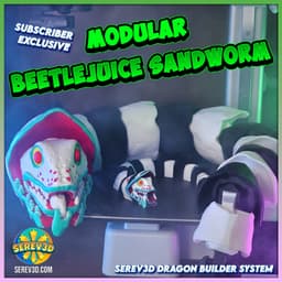 Beetlejuice Sandworm 2026 (Modular) - Build Any Length Flexi Sandworm, Dragon Builder System 3MF 3d model