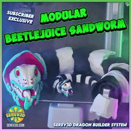 Beetlejuice Sandworm 2026 (Modular) - Build Any Length Flexi Sandworm, Dragon Builder System 3MF 3d model