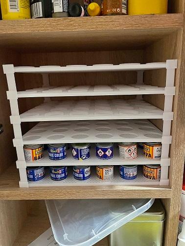 Paint organizer / storage system for Revell cans 3d model