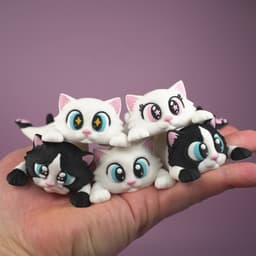 Articulated Cat & Cat House/Fun Slide Set 3d model